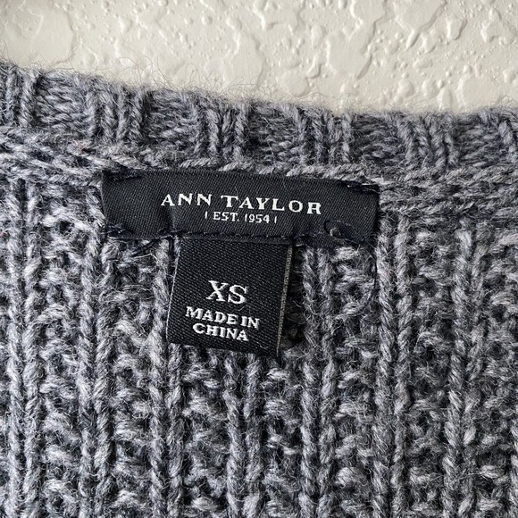 Ann Taylor Womens Cardigan Size XS Gray Wool Alpaca Open Front - Picture 6 of 8